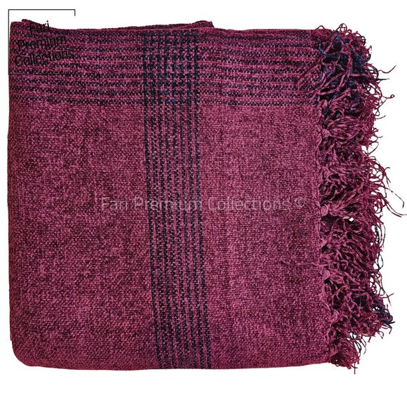 Soft Warm Wool Shawl Border Design Washable Pakistani Kashmiri Wrap Scarf Unisex - Picture 6 of 16